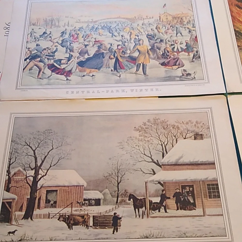 Currier & Ives Calendar 1986 Travelers Golden Anniversary Edition